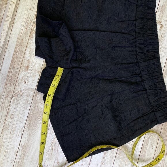 J Crew Black Jacquard Floral Print Pull On Shorts - Picture 9 of 10